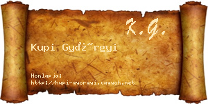 Kupi Györgyi névjegykártya